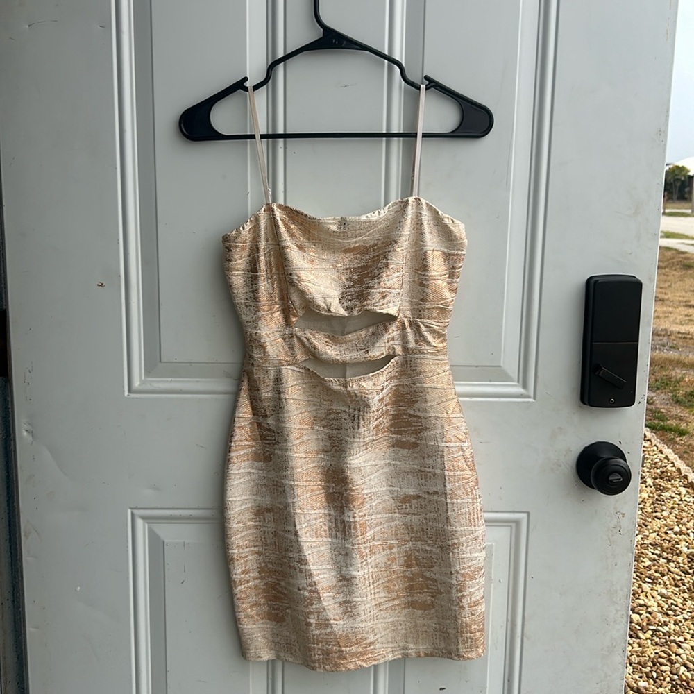 Has used a couple of times very comfortable dress. Very smooth to wear slick.